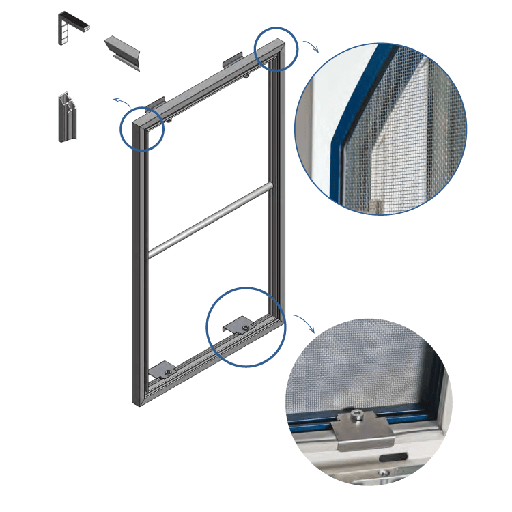 [180808] Moustiquaire Ral 8022 625mm x 1214mm